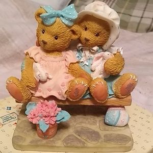 Vintage NIB Two girls on bench figurine.